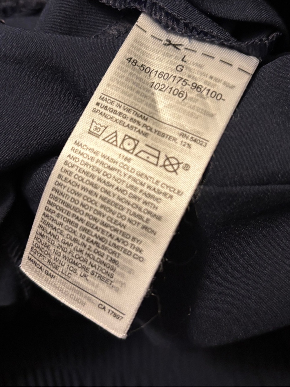 GAP FIT runaround pant NAVY BLUE Size large PULL ON - Picture 4 of 6